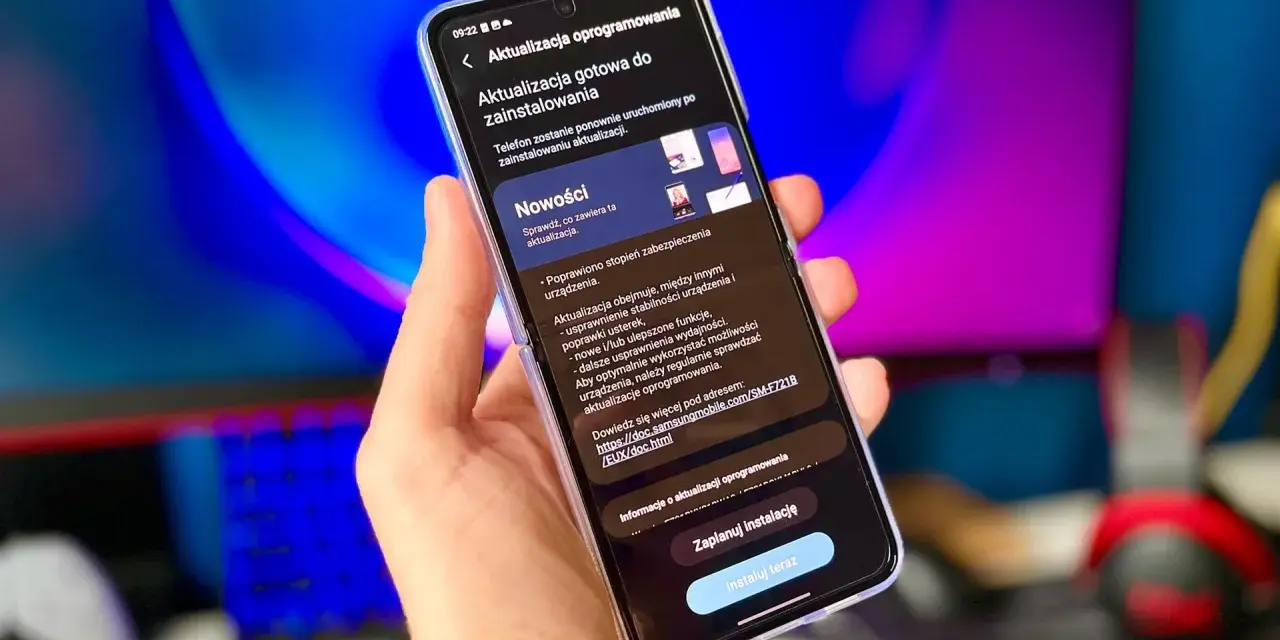Telefon gotowy do aktualizacji oprogramowania. Nowości obejmują poprawę bezpieczeństwa, stabilności i wydajności.