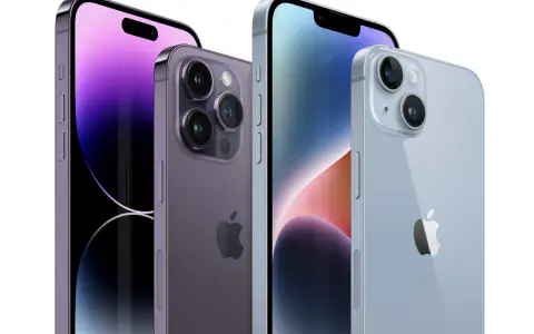 Nowe iPhone 14 Pro w kolorach fioletowym i niebieskim. Idealne do wymiany baterii iPhone 14 Pro.