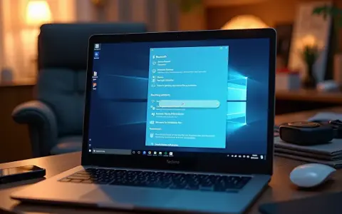 Laptop z otwartym menu Bluetooth w systemie Windows 10.