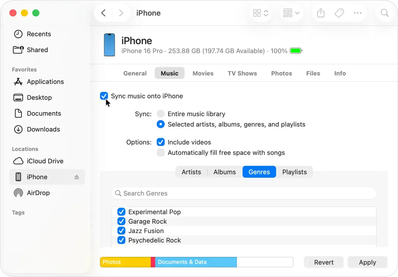 przenoszenie danych iphone itunes finder