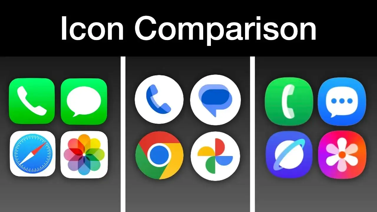 Por&oacute;wnanie ikon iOS i Android