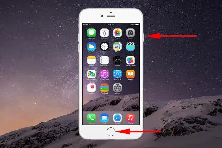iPhone 7 zrzut ekranu przyciski
